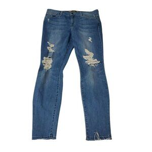 Joes Skinny Ankle Jeans 29‎ Berdine Medium Wash Distressed Raw Hem Denim Stretch